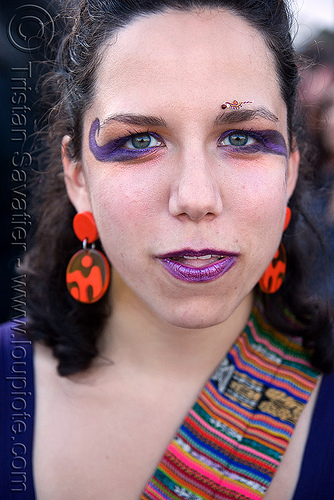 alexandra with makeup and bindi - lovefest 2008 (san francisco), bindis, jewelry, lovevolution, makeup, woman