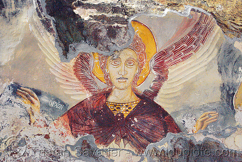 angel - byzantine fresco - sümela monastery (turkey country), angel, byzantine art, frescoes, orthodox christian, painting, sacred art, sumela, sümela monastery, trabzon