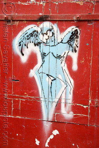 angel stencil graffiti (paris), angel wings, graffiti, stencil, street art