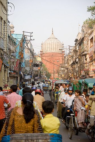 bazar near jama masjid in old delhi (india), bazar, delhi, islam, jama masjid mosque