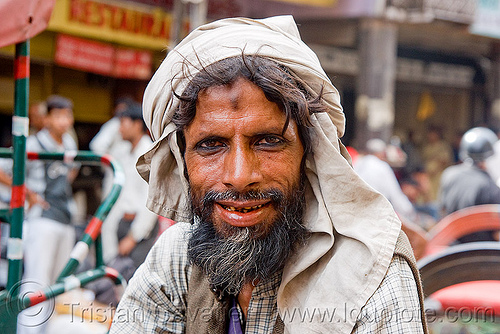 bearded wallah portrait - delhi (india), indian man, wallah, worker