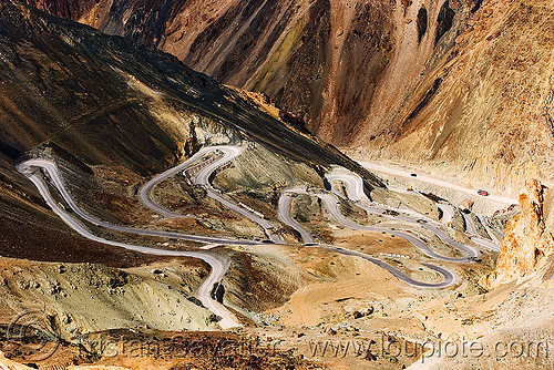 bends - road switch-backs, bends, curves, ladakh, mountain road, switch-backs, turns, winding road