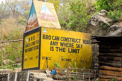 border roads organisation marker - sky is the limit (india), border roads organisation, bro road signs, road marker, road sign, swastik project, west bengal