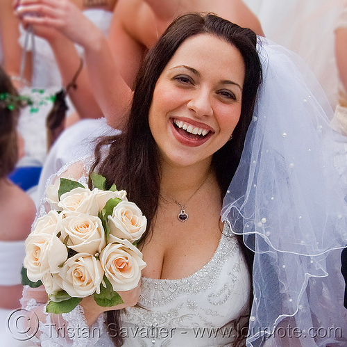 bride holding bridal bouquet - diana furka, bridal bouquet, bride, brides of march, flowers, wedding dress, white roses, woman