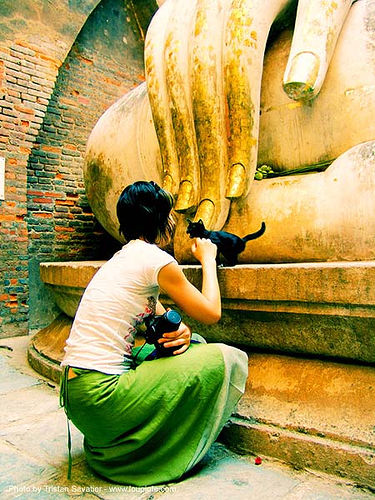 เหมียว - พระพุทธรูป - buddha statue - วัดศรีชุม - wat si chum - อุทยาน ประวัติศาสตร์ สุโขทัย - เมือง เก่า สุโขทัย - sukhothai - anke rega, buddha image, buddha statue, buddhism, cross-legged, cross-processed, giant buddha, sculpture, sukhothai, woman, พระพุทธรูป, อุทยาน ประวัติศาสตร์ สุโขทัย, เมือง เก่า สุโขทัย