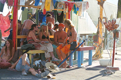 burning man - center camp in the afternoon