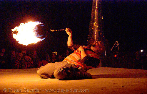 burning man - chris (controlled burn of reno) on the shiva vista stage, burning man at night, chris, controlled burn, fire performer, fire spinning, shiva vista stage, spinning fire