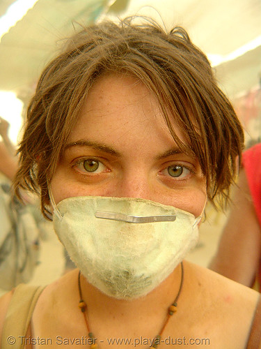 burning man - green eyed girl - jillian surviving the dust storm in center camp, dust storm, green eyed, green eyes, woman
