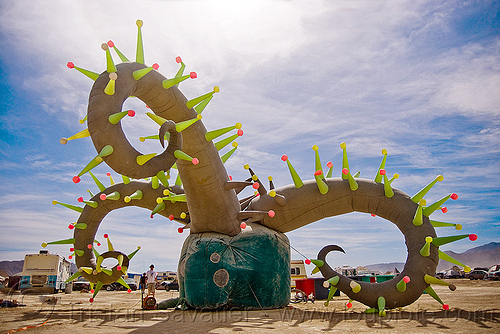 burning man - inflatable art - sundew, art installation, inflatable art, sculpture, sundew