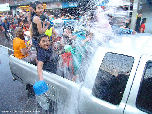 เชียงใหม่ - chiang mai - สงกรานต์ - songkran festival (thai new year) - thailand, buckets, chiang mai, children, kids, pickup truck, soaked, songkran, thai new year, wet, สงกรานต์, เชียงใหม่