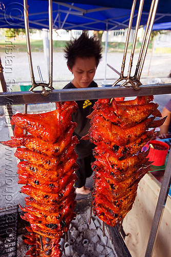 chicken wings grill, barbecue, bbq, borneo, cooked meat, cooking, food market, grill, kitchen, malaysia, man, miri, poultry, ramadan market, restaurant, street food, street market, street seller
