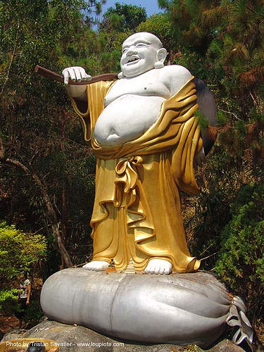 chinese budai - fat buddha on bag - thailand, bag, budai, chinese, fat buddha, hotei, laughing buddha, sculpture, statue, สังกัจจายน์, 布袋, 笑佛