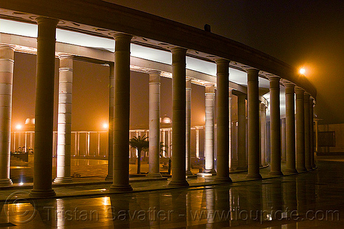 circular column monument - ambedkar park - lucknow (india), ambedkar memorial, ambedkar park, architecture, columns, lucknow, monument, night