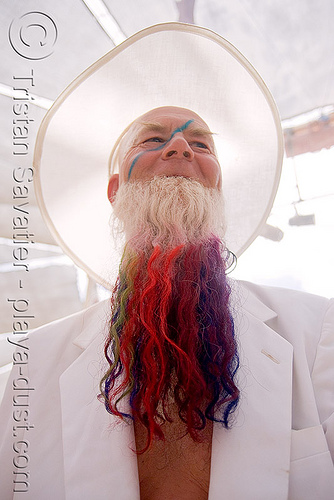 colored beard, beard, colored, hat, man, riqo, white
