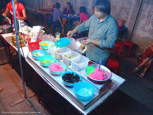 colorful desserts - thailand, desserts, dishes, street food, street seller, street vendor, sweets