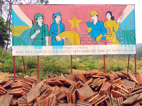 communist sign in than uyen - vietnam, communist sign, propaganda