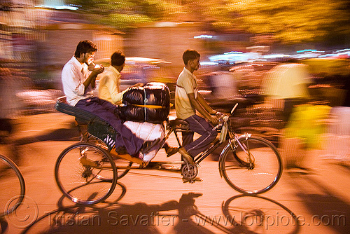 cycle rickshaw - delhi (india), cycle rickshaw, delhi, moving, night, trike, wallahs