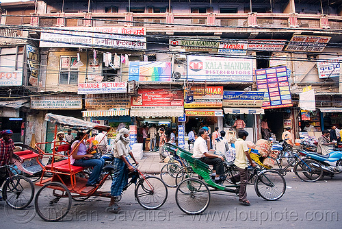 cycle rickshaws - delhi (india), cycle rickshaw, delhi, men, moving, pedicabs, rickshaws, trike, wallahs