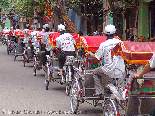 cyclos - cycle rickshaws - vietnam, cycle rickshaw, cyclo, hanoi, taxis, trike