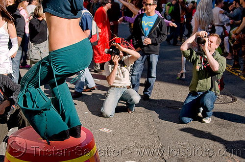 dancer - photographers - paparazzi's (san francisco), carter, circus stool, green pants, man, paparazzis, photographers, woman