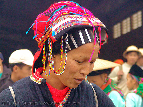 dao tribe woman - vietnam, asian woman, colorful, dao, dzao tribe, headdress, hill tribes, indigenous, mèo vạc, yao tribe