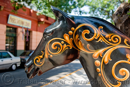 decorated horse sculpture - painted, argentina, buenos aires, decorated, el caminito, horse, la boca, painted, sculpture