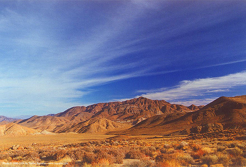 desert - goler canyon (california), blue sky, death valley, landscape