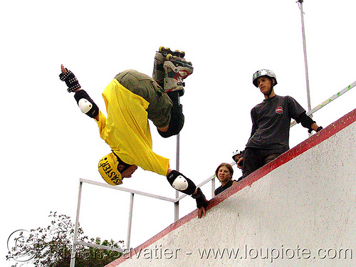 disaster-man-skating - rollerblade stunt u (bulgaria), disaster, man, rollerblade, skateboard u, skateboarding helmet, skater, stunt, yellow