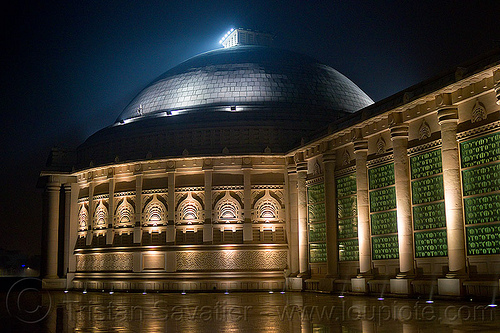 dome monument - ambedkar park - lucknow (india), ambedkar memorial, ambedkar park, architecture, building, dome, lucknow, monument, night