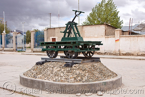 draisine railroad monument - uyuni (bolivia), bolivia, dolly, draisine, enfe, fca, monument, rail trolley, railroad, railway, speeder, uyuni