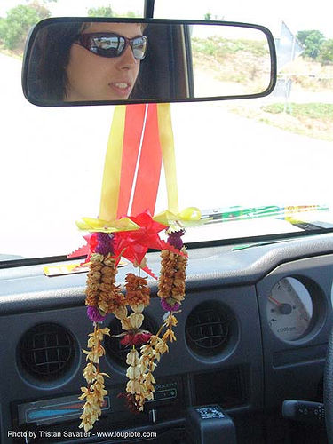 driving in thailand, driving, rear view mirror, road, woman