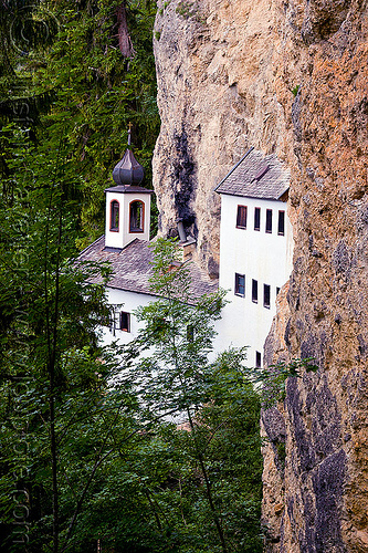 einsiedelei - kapelle - cave chapel - saalfelden, architecture, austria, austrian alps, cave chapel, cave church, cliff, einsiedelei, forest, hermitage, kapelle, mountains, saalfelden, trees