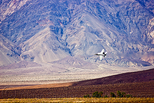f-18 hornet low fly-by, aircraft, army, death valley, f-18 hornet, f/a-18 hornet, fighter jet, fly-by, flying, inyo mountains, low altitude, military plane, saline valley hot springs, training, trees, us air force