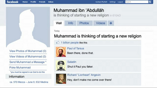 facebook page of prophet muhammad, allah, blasphemous, blasphemy, facebook, islam, mohamed, mohammed, muhammad, muhammed, muslim, screenshot