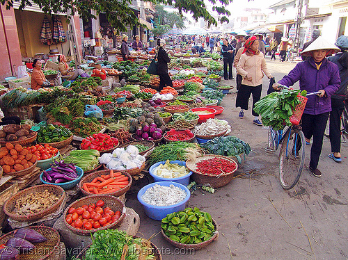 farmers market - vietnam, colorful, farmers market, lang sơn, street market, street seller, vegetables, veggies