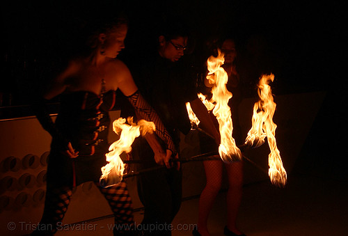 fire dancers (san francisco), double staff, fire dancer, fire dancing, fire performer, fire spinning, fire staffs, fire staves, krissy, night, spinning fire