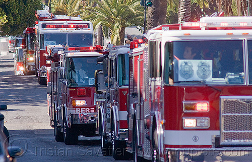 fire engines procession, fire department, fire engines, fire trucks, sffd