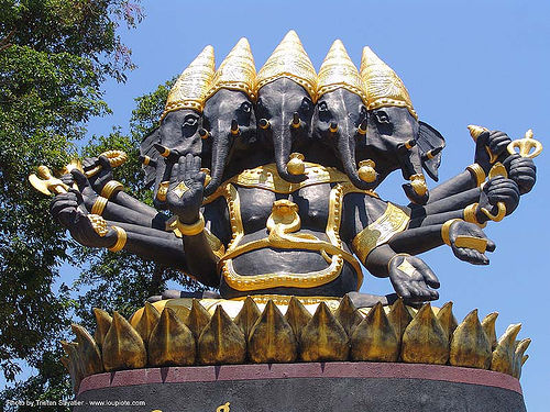 five-headed ganesha - thailand, elephant, five-headed ganesha, ganesh, hindu, hinduism, sculpture