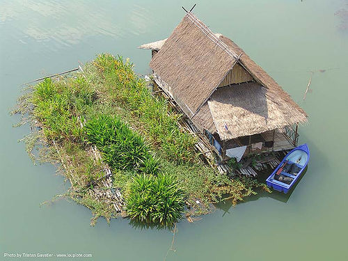 แพ - floating house and garden - สังขละบุรี - sangklaburi (thailand), boat, floating garden, floating house, river, sangklaburi, wooden, สังขละบุรี, แพ