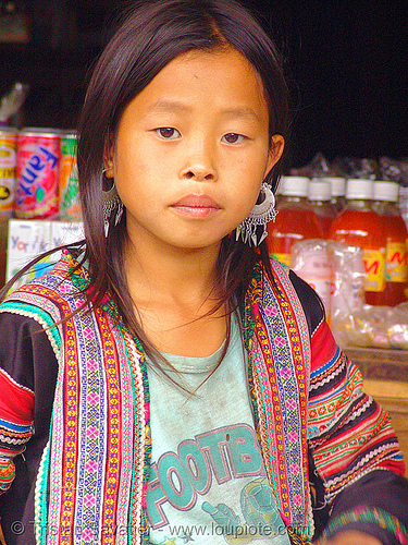 flower hmong - young girl - vietnam, child, colorful, flower h'mong tribe, flower hmong, hill tribes, indigenous, kid, little girl
