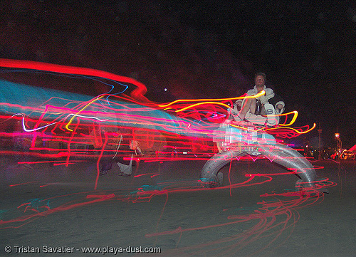 four legged vehicle - burning man 2005, burning man at night