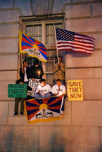 free tibet / anti-china protests (san francisco), anti-china, candle lights for human rights, cia, flags, free tibet, propaganda, protests, rally, signs, tibetan independence