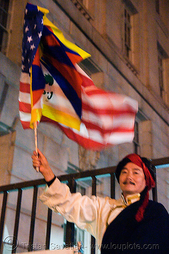 free tibet / anti-china protests (san francisco), anti-china, candle lights for human rights, cia, flags, free tibet, man, propaganda, protests, rally, tibetan independence