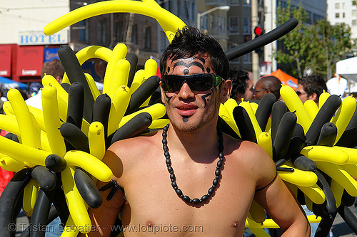 gay pride (san francisco), balloons, gay pride festival, man