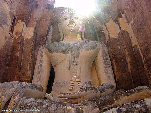 พระพุทธรูป - giant buddha statue - วัดศรีชุม - wat si chum - อุทยาน ประวัติศาสตร์ สุโขทัย - เมือง เก่า สุโขทัย - sukhothai - thailand, buddha image, buddha statue, buddhism, buddhist temple, cross-legged, giant buddha, placemark, sculpture, sukhothai, wat si chum, พระพุทธรูป, วัดศรีชุม, อุทยาน ประวัติศาสตร์ สุโขทัย, เมือง เก่า สุโขทัย