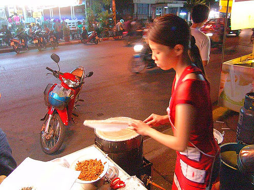 girl preparing spring rolls - thailand, asian woman, food, spring rolls, vietnamese rolls