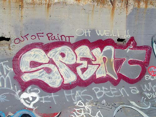 graffiti - spent - out of paint (ocean beach, san francisco), graffiti, ocean beach, out of paint, spent