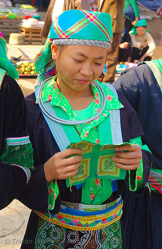 green hmong tribe girl - vietnam, bảo lạc, colorful, green h'mong tribe, green miao, hill tribes, hmong njua, indigenous, lub dab tsho, mong njua