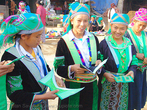green hmong tribe girls - vietnam, asian woman, asian women, bảo lạc, colorful, girls, green h'mong tribe, green miao, hill tribes, hmong njua, indigenous, lub dab tsho, mong njua