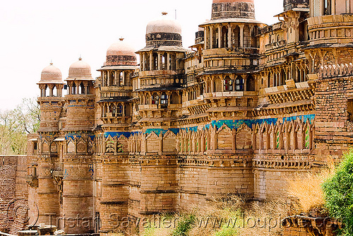 gwalior fort (india), architecture, fort, fortifications, fortified wall, fortress, gwalior, mansingh palace, towers, ग्वालियर क़िला